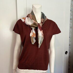 NWT Cynthia Rowley Short Sleeved Sweater & Scarf Set